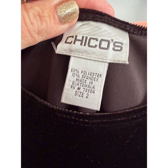 CHICOS CRUSHED VELVET PLUM PURPLE BEADED EMBELLISHED BLAZER/TANK SZ 2 WOMENS - Picture 5 of 6